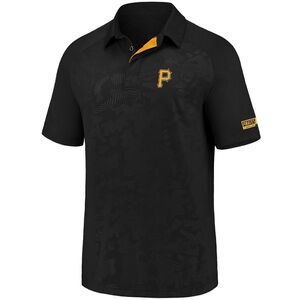 Pittsburgh Pirates Fanatics Black Iconic Defender Polo Golf Shirt